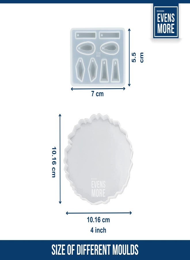 EVENS MORE DIY Resin Earring & Coaster Making Kit - 200g Crystal Clear Resin Set with Silicone Molds, Glitter, Foil, Mica Powder & Jewelry Accessories - Image 3